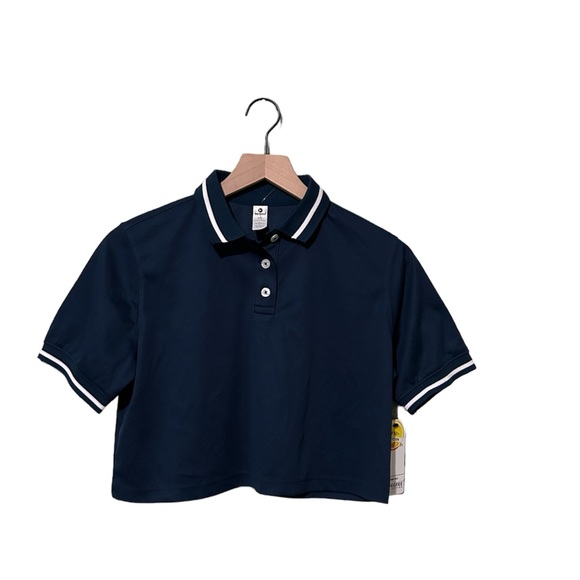 Dynamic Pique Cropped Boxy Polo Tee & UPF 50+ by 90 Degrees/ Size: XS - Picture 3 of 3